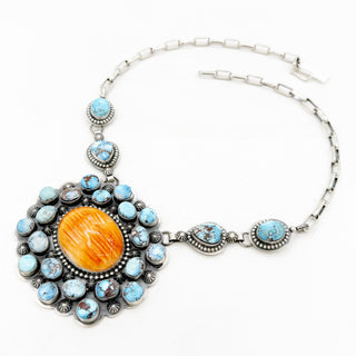 Gabby Jurado Golden Hills and Orange Spiny Massive Cluster Necklace