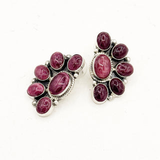 Sheila Tso Perfect Purple Spiny Half Cluster Earrings