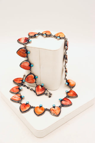 Federico Jimenez Spiny Oyster and Sleeping Beauty Long AF Necklace