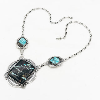 Sheila Tso Blackjack and Blue Moon Statement Necklace