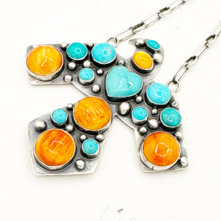 Sheila Tso Masterpiece Reversible Thunderbird Cluster Necklace