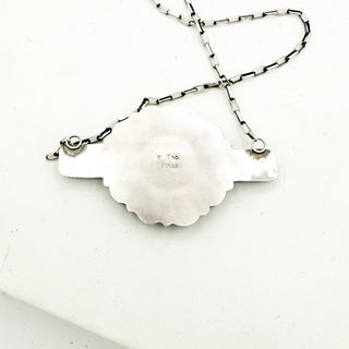 Sheila Tso Pink Conch Rose and Kingman Bar Necklace