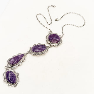 Sheila Tso Charoite 4 Stone Necklace