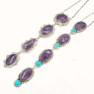 Sheila Tso Charoite 4 Stone Necklace