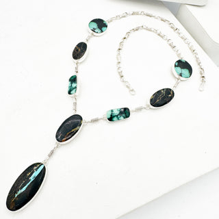 Prairie Sky Big Daddy Lariat - Blackjack and Emerald Rose Variscite
