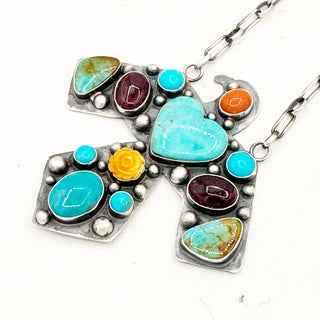 Sheila Tso Masterpiece Reversible Thunderbird Cluster Necklace