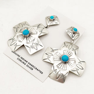 Sheila Tso Cross Concho EARRINGS