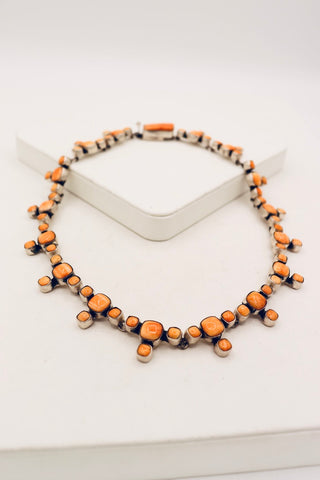 Federico Jimenez "Every day of the Week" Orange Spiny Necklace