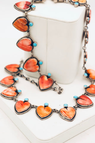 Federico Jimenez Spiny Oyster and Sleeping Beauty Long AF Necklace