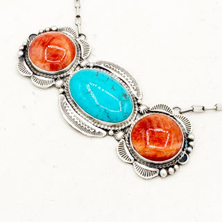 Sheila Tso Oversized Three Stone Bar Necklace