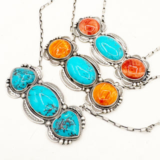 Sheila Tso Oversized Three Stone Bar Necklace