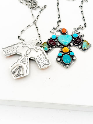 Sheila Tso Masterpiece Reversible Thunderbird Cluster Necklace
