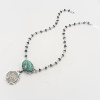 Clavin Delgarito Royston Buffalo Nickle Rosary Chain Necklace