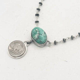 Clavin Delgarito Royston Buffalo Nickle Rosary Chain Necklace