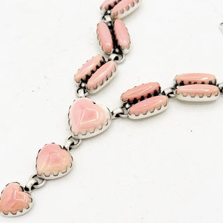 Pink Conch Heart Lariat