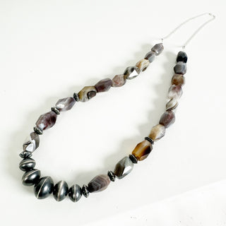 Botswana Agate and Preston Hailey Handmade NP Necklace