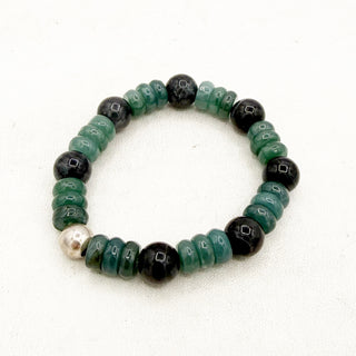 Alternating Guatemalan Blue Jade Relic Stretchy