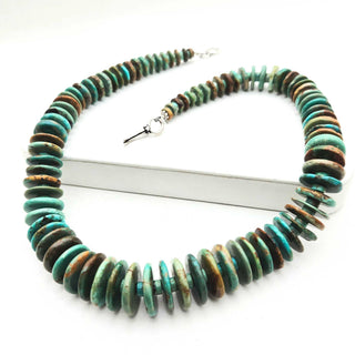 Native Made 18inch Graduated Alternating Royston Heshi Bead Necklace