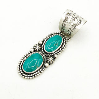 Jason Ogg Nila Turquoise Two Stone Pendant
