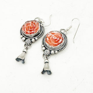Shay Pfeiffer Carved Rose Earrings