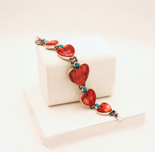 Federico Jimenez Red Spiny Heart Bracelet