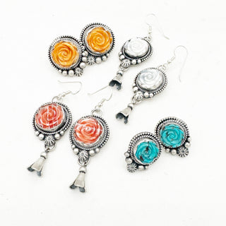 Shay Pfeiffer Carved Rose Earrings
