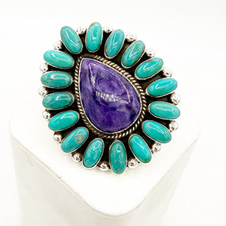 Alex Sanchez Charoite and Royston Cluster Ring