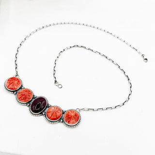 Sheila Tso Spiny Oyster Sunburst Bar Necklace