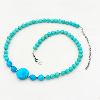 MADE TO ORDER: Hespera Signature Beaded Blue Grotto and Sierra Moon Turquoise Necklace