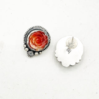 Shay Pfeiffer Carved Rose Earrings