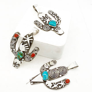 Alex Sanchez Cactus Petroglyph Pendants