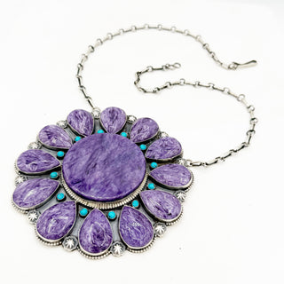 Sheila Tso Oversize Charoite Cluster Necklace