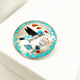 A Moment Suspended - Zuni Inlay Brooch