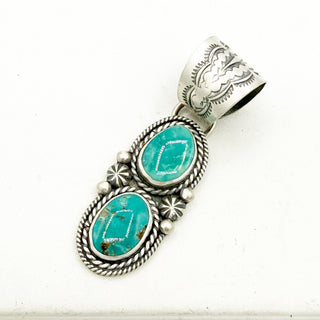 Jason Ogg Nila Turquoise Two Stone Pendant