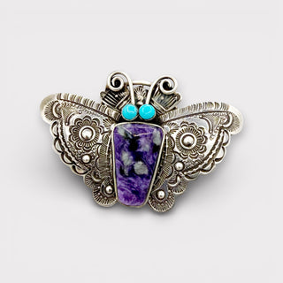 Art Tafoya Charoite and Sleeping Beauty Butterfly Ring
