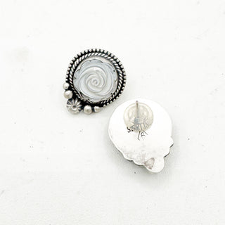 Shay Pfeiffer Carved Rose Earrings