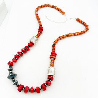 HJC Spiny Oyster and Coral Shotgun Shell Mega Necklace