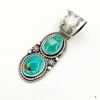 Jason Ogg Nila Turquoise Two Stone Pendant