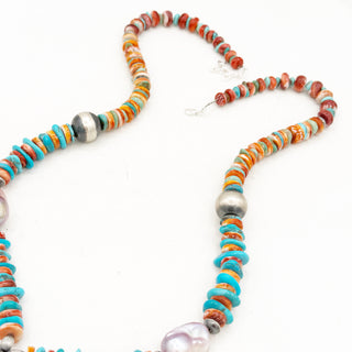 Rainbow Perfection Beaded Lariat