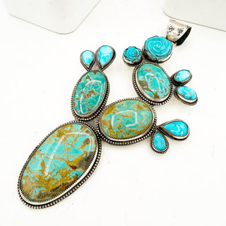 Kurt Card Royston, Bluebird, and Kingman Cactus Pendant