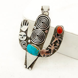 Alex Sanchez Cactus Petroglyph Pendants