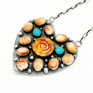 Sheila Tso Reversible Heart Cluster Necklaces