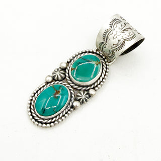 Jason Ogg Nila Turquoise Two Stone Pendant