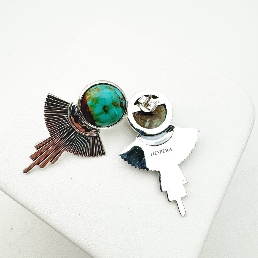 Thunderbird Postback Earrings - Kingman Turquoise