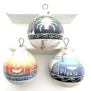 Halloween Hand Etched Ornaments by Vanessa Charlie