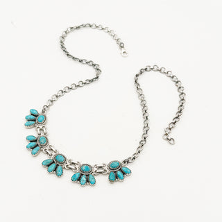 PREORDER - Kingman Quarter Cluster Collar Necklace