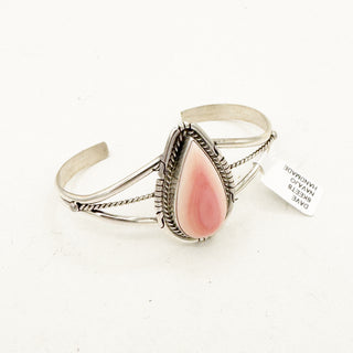 Dave Skeets Pink Conch Teardrop Cuff