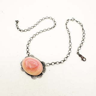 Tia Long Pink Conch Bar Necklace