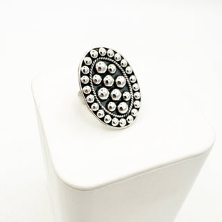 Silver Oval Cluster Ring