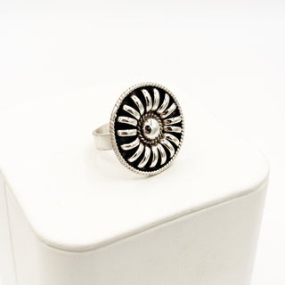 Round Silver Cluster Ring